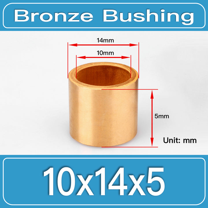 SBB-10X14X5MM Oil-Impregnated Sintered Bronze Sleeve Bushings dimension drawing