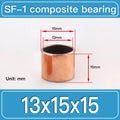 SF-1 13X15X15MM SF-1 Steel-Backed Composite Sleeve Bushings dimension drawing
