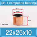 SF-1 22X25X10MM SF-1 Steel-Backed Composite Sleeve Bushings dimension drawing