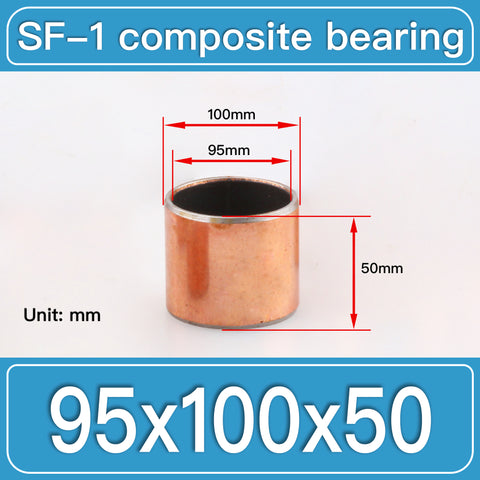 SF-1 95X100X50MM SF-1 Steel-Backed Composite Sleeve Bushings dimension drawing