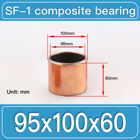 SF-1 95X100X60MM SF-1 Steel-Backed Composite Sleeve Bushings dimension drawing
