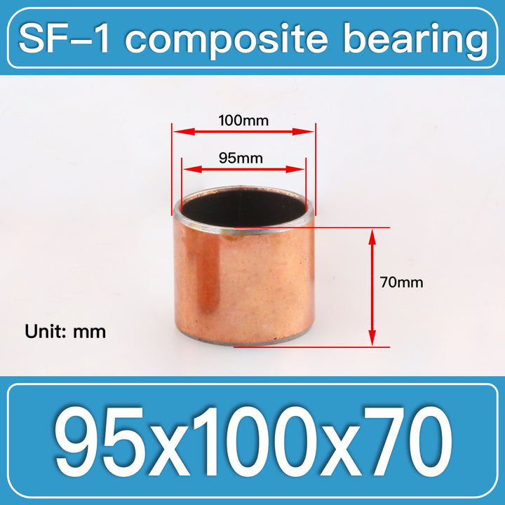 SF-1 95X100X70MM SF-1 Steel-Backed Composite Sleeve Bushings dimension drawing