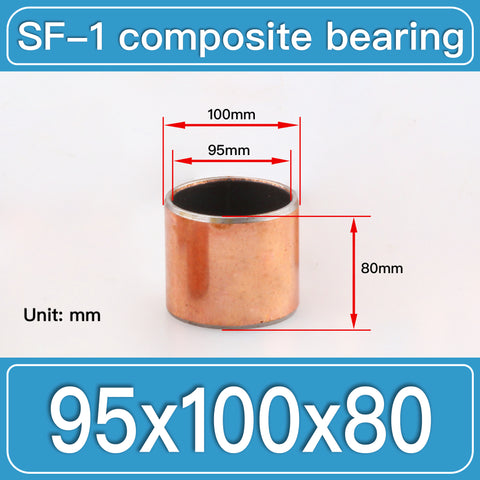 SF-1 95X100X80MM SF-1 Steel-Backed Composite Sleeve Bushings dimension drawing