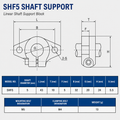 SHF5 Linear Shaft Supports dimension drawing